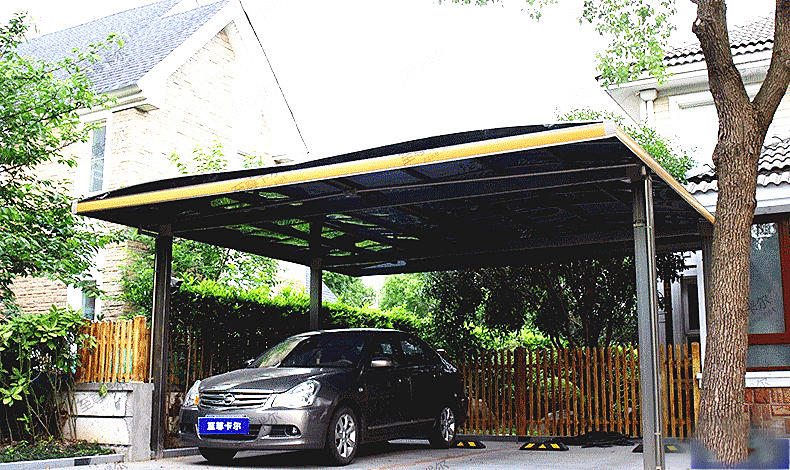 室外停車位搭個這樣的車位遮陽棚吧，愛車再也不用天天洗了