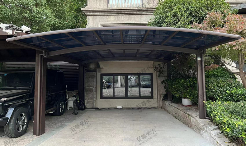 做車棚的廠家？別墅室外停車棚效果圖？